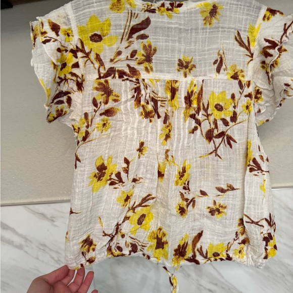 Free People Spring Floral Ruffle Blouse - Picture 3 of 5